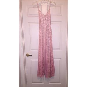 Pink floral spaghetti strap dress